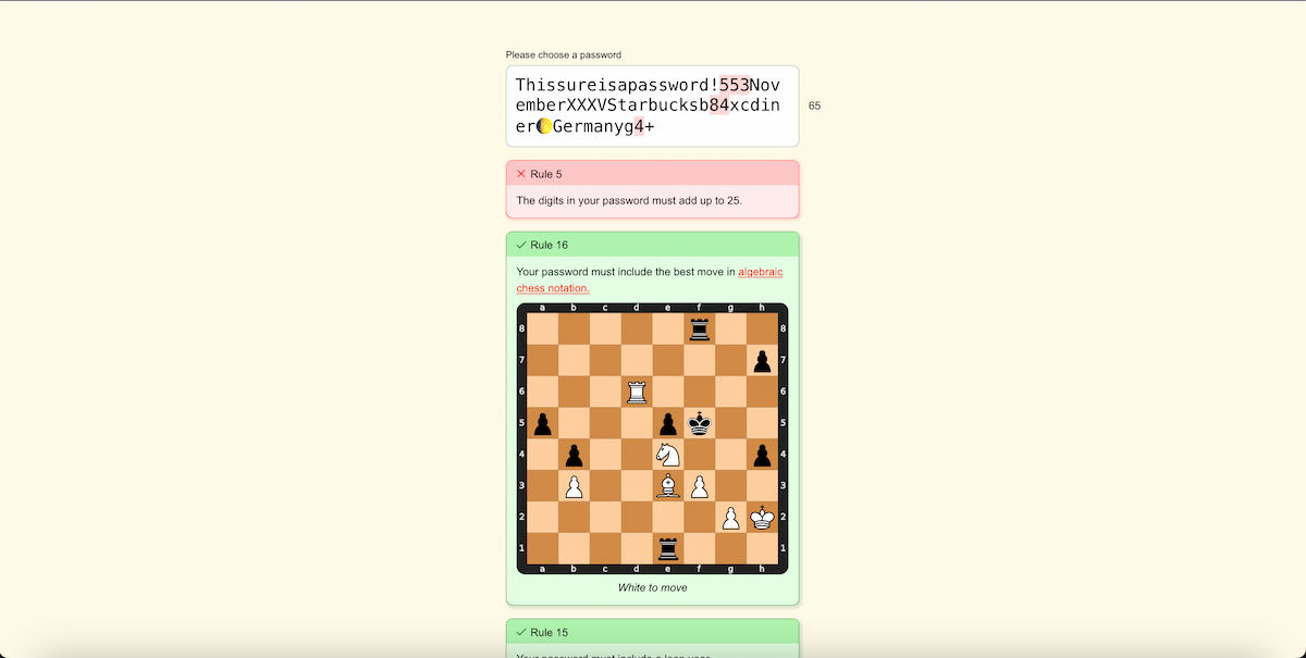 Best Algebraic Chess notation move (Rule 16) in the Password Game